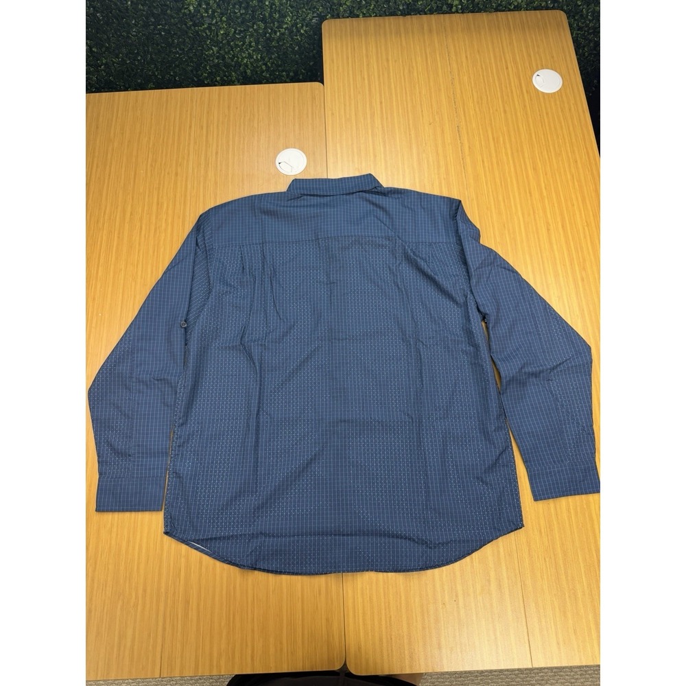 Men's Huk Fishing Citadel Plaid Teaser Long Sleeve Button XL  Striped Blue - Picture 7 of 7